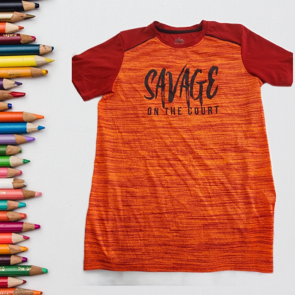 3/$30 NWOT. SPalding Youth XL (18/20) Orange Tee - Picture 1 of 5